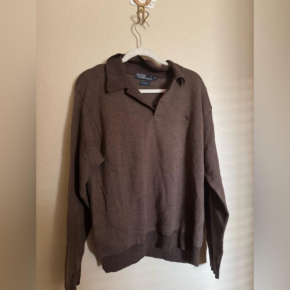 Vintage Polo Ralph Lauren‎ Wool Knit Sweater Sz XL Preppy Brown